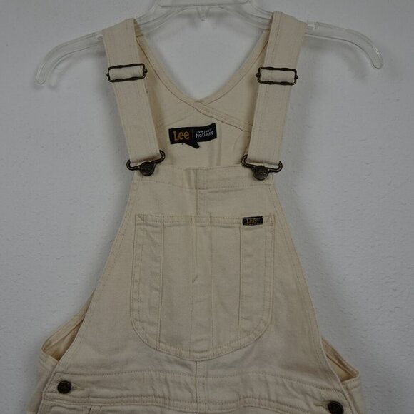 Lee Short Overalls Shortalls Women's Size XS Beige Denim Romper Coveralls - Picture 2 of 9